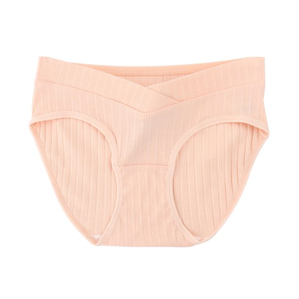 Puntoco Ropa interior para mujer, ropa interior de maternidad de algodón de cintura baja y color liso de talla grande para mujer