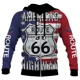 thumbnail image 2 of Sudadera con capucha y cremallera para hombre, informal, nueva, de primavera y otoño, con estampado de la Ruta 66, de manga larga, estilo urbano, holgada y de gran tamaño, 2 of 5