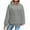 Gray, variant on Titcea Hoodies for Women, Heart Shaped Embossment Solid Color Sweater with Front Pocket, Loose Soft Outdoor Casual Sweatshirt