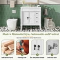 thumbnail image 6 of viswild 30" Bathroom Vanity with Ceramic Sink, Soft Close Doors & Drawers, Solid Wood Storage Cabinet, U Shelf, Modern Design, White, 6 of 10