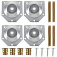 thumbnail image 1 of Miangastore 4pcs Angled Legs Fixing Plate Bracket Furniture Table Feet Set Screws for Solid Wood Legs Connection (Silver), 1 of 8