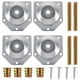 thumbnail image 1 of Juego de 4 placas de fijación para patas angulares de muebles, tornillos para conexión de patas de madera maciza (plateado), 1 of 8