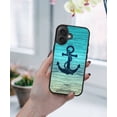 thumbnail image 5 of WIRESTER Shockproof Soft Rubber Cover Case for Apple iPhone 16 Plus 6.7" 2024, Blue Anchor Wood-Look, 5 of 5
