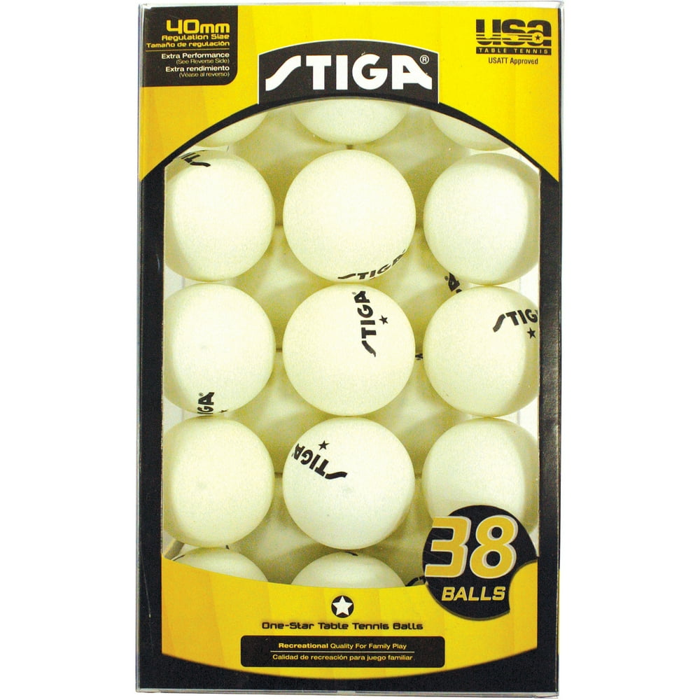 STIGA 1-Star Table Tennis Balls, 38pk - Walmart.com - Walmart.com