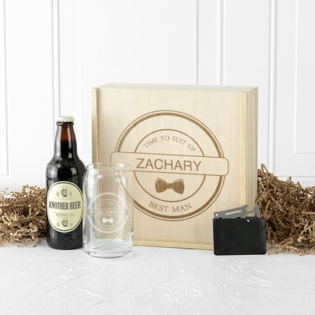 Personalized Best Man Beer Gift Box Set