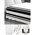 thumbnail image 6 of Black Striped Full Size Flat Sheet, Wrinkleproof & Fadeproof Cooling Flat Bed Sheet Only, Modern White Striped Abstract Art Aesthetics Breathable Soft Bedding Top Sheets 81 x 96 Inches, 6 of 8