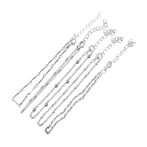 Cadena 5pcs Tobillera Mujeres Playa Joyería Pie Pulsera Tobillera