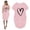 Pink, variant on MRULIC dresses for women 2022 Fashion Women Loose Love Print O-Neck Pockets Casual Short Sleeves Dress Women's Casual Dress Army Green XL