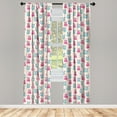 thumbnail image 5 of Ambesonne Kawaii Window Curtains, Fun Cartoon Hearts, Each 28" W x 84" L, Pale Blue Pink Beige, 5 of 5