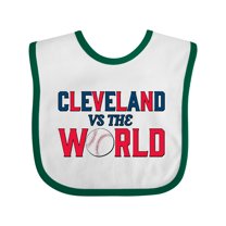 Inktastic Cleveland Vs. the World Blue and Red with Baseball Boys or Girls Baby Bib