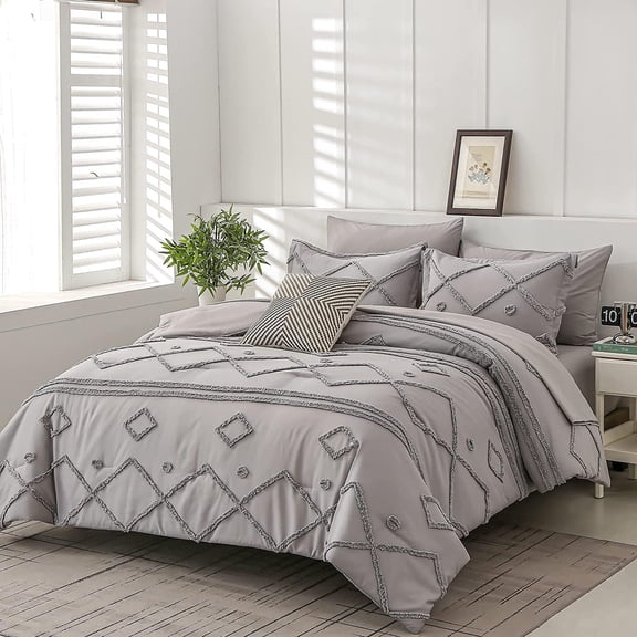 Indian 100 % Cotton Ultra Luxury Tufted Duvet Cover Set , Decorative Duvet Covers , Elegant Tufted Duvet Cover Set with Stylish Textured Design Size Twin 68" x 90"