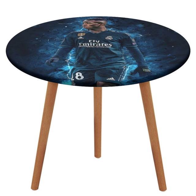 Vinícius Júnior-theme Fitted Round Tablecloths Elastic Edged Table Covers Waterproof Table Cloth for Kitchen Holiday Party Tables Decor 150cm