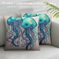 thumbnail image 3 of JEUXUS  Jellyfish Throw Pillow Covers, Beautiful Ocean Animal Blue Jellyfish Accent Pillow Case Cushion Cover for Bedroom/Livingroom/Sofa/Farm HousePillowcases, 3 of 5