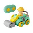 thumbnail image 3 of Coche de ingeniería a control remoto, coche de juguete RC de dinosaurio, juguetes de dinosaurio con sonido, regalo de cumpleaños, coches de dibujos Rodillo compactador de muñecas, 3 of 9