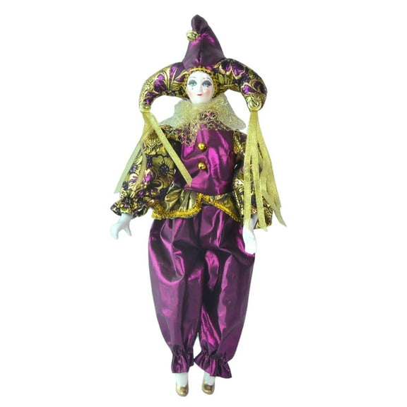 Kokiya 17.72'' Porcelain Clown Doll Doll Ornament for Birthday Collection Souvenirs