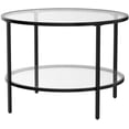 thumbnail image 4 of 25.6" Round Black Coffee Tables for Living Room, 2-Tier Glass Top Coffee Table with Storage Clear Coffee, Simple & Modern Center Table for Small Space, 4 of 8