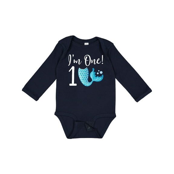Inktastic 1st Birthday Mermaid Party Girls Long Sleeve Baby Bodysuit