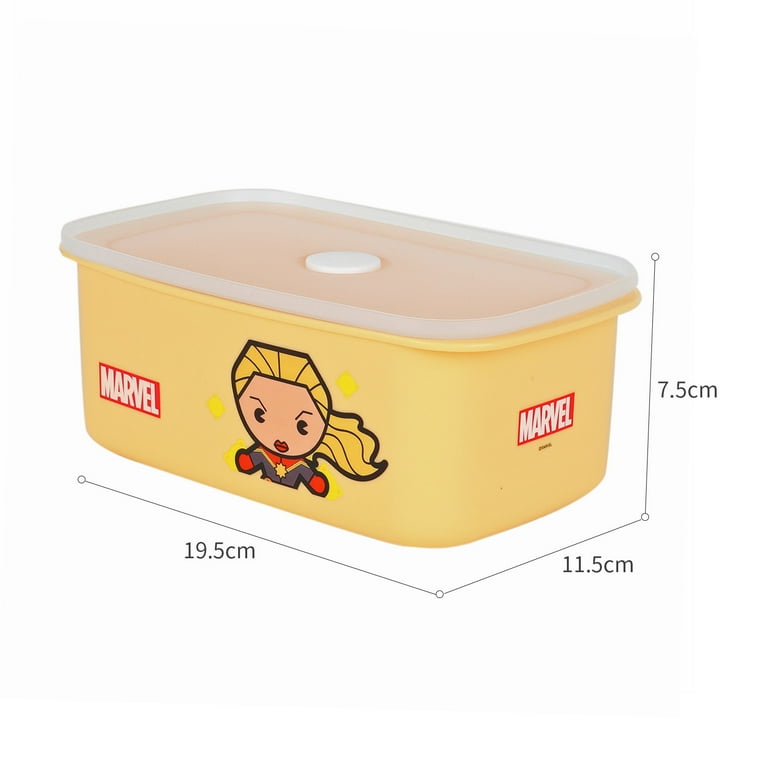 MINISO Marvel Bento Box, Lunch Box Double-layer Contanier Glass BPA Free  for Kids Student School Office 12oz, Captain America 