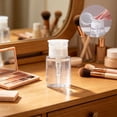 thumbnail image 1 of Transparent Plastic Press Bottle 200ml, Leak-Proof Travel Container for Makeup Remover, Lotion, Nail Polish Remover, Portable Refillable Pump Bottle, 1 of 6