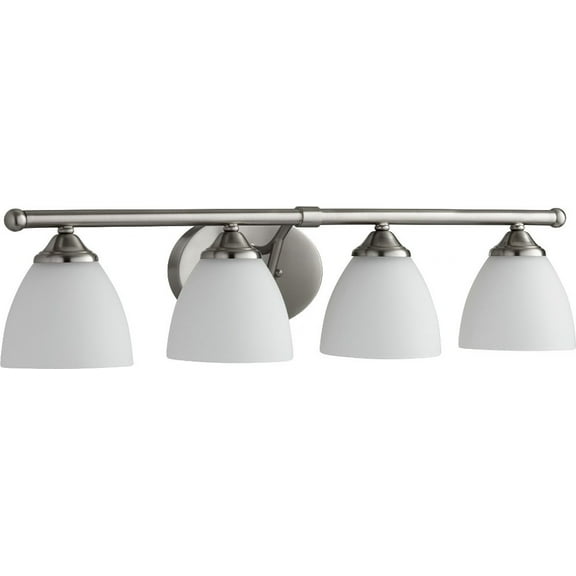 Quorum Lighting Brooks 4-Light Satin Nickel Glass Shade Ceiling Fan