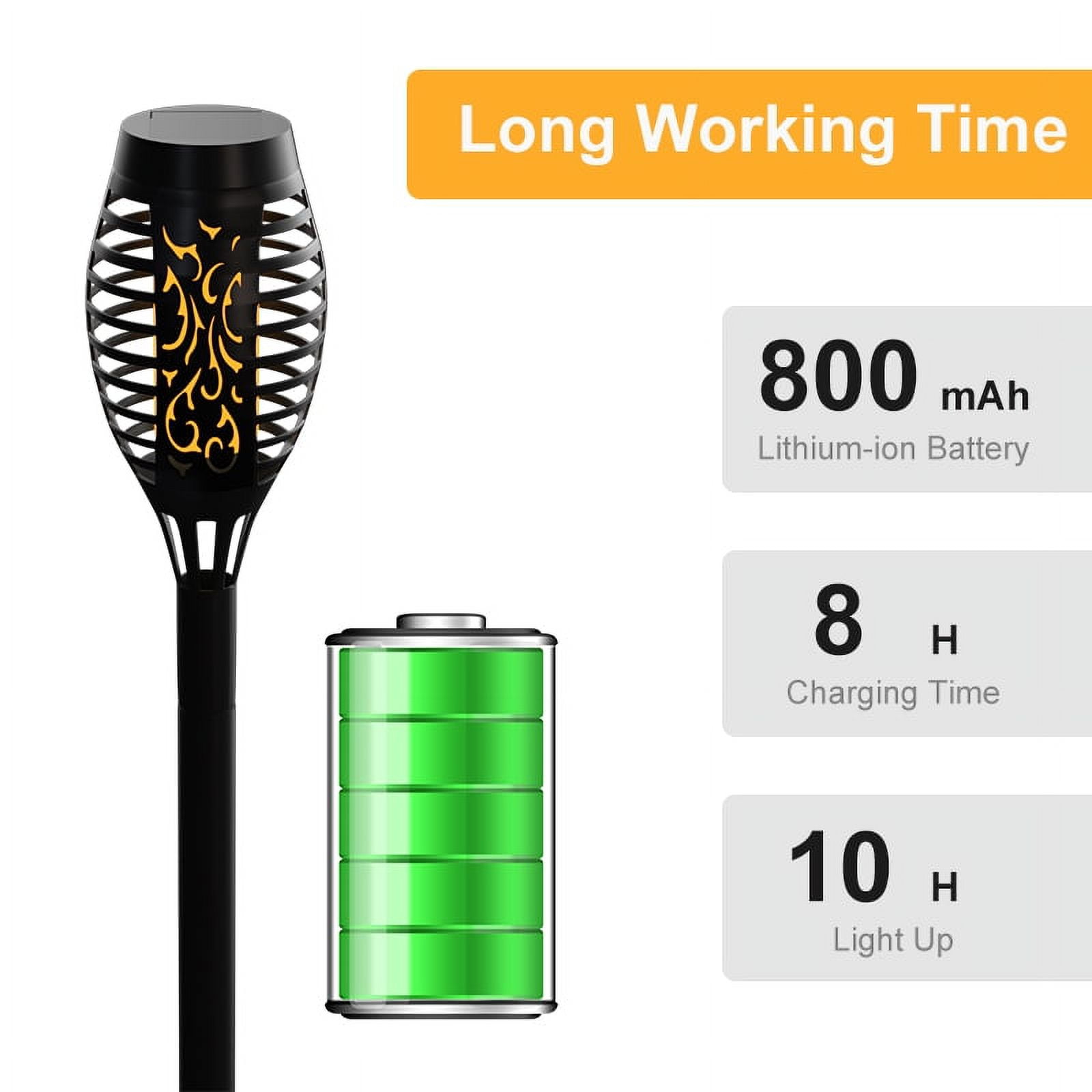 LITOM 1/4/8 Pcs IP65 Waterproof Solar Path Torches Lights. Dancing Flame Garden Lights Outdoor Landscape Decoration for Patio Garden Path Yard Wedding Party