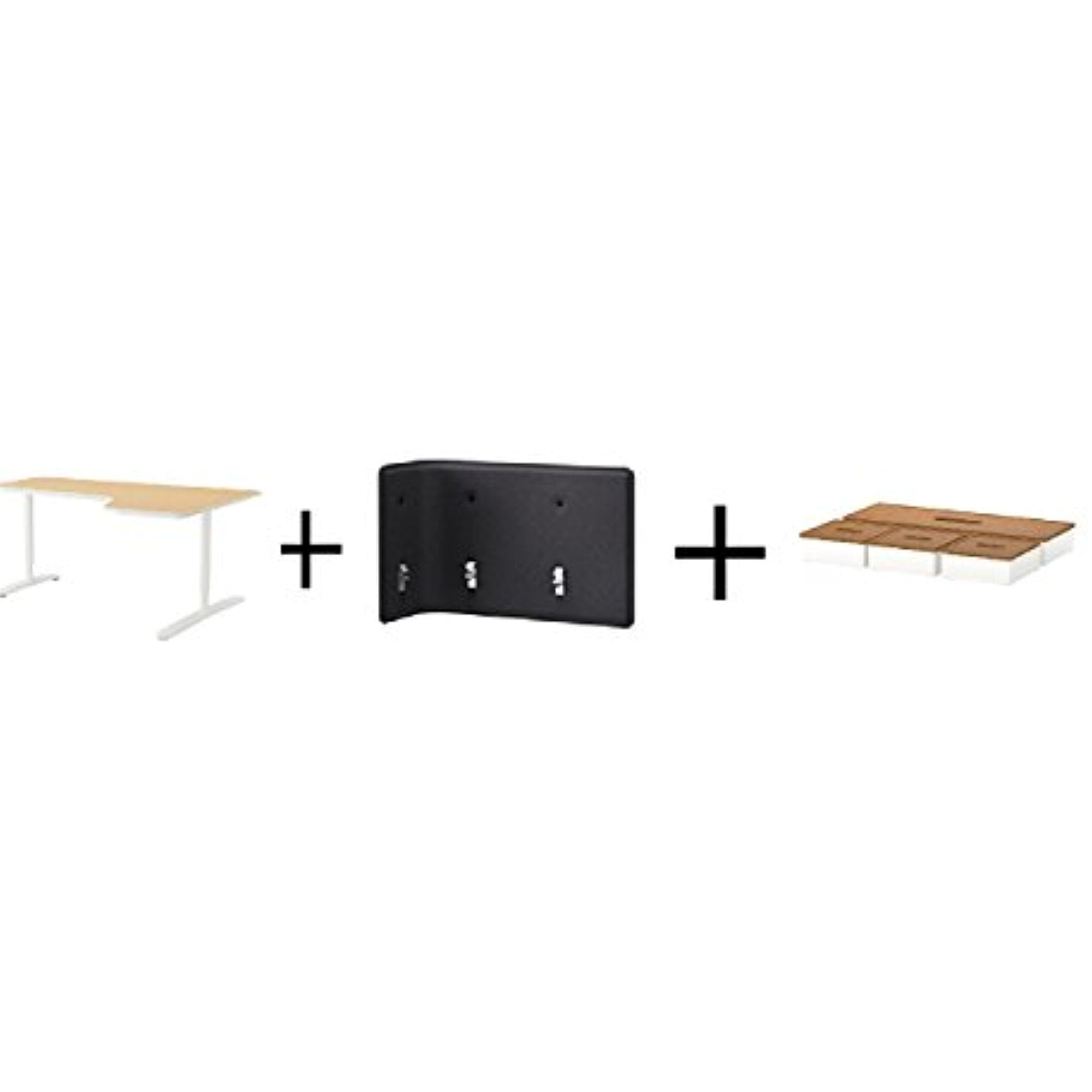 Ikea Corner Desk Right Birch Veneer White Screen For Desk Gray
