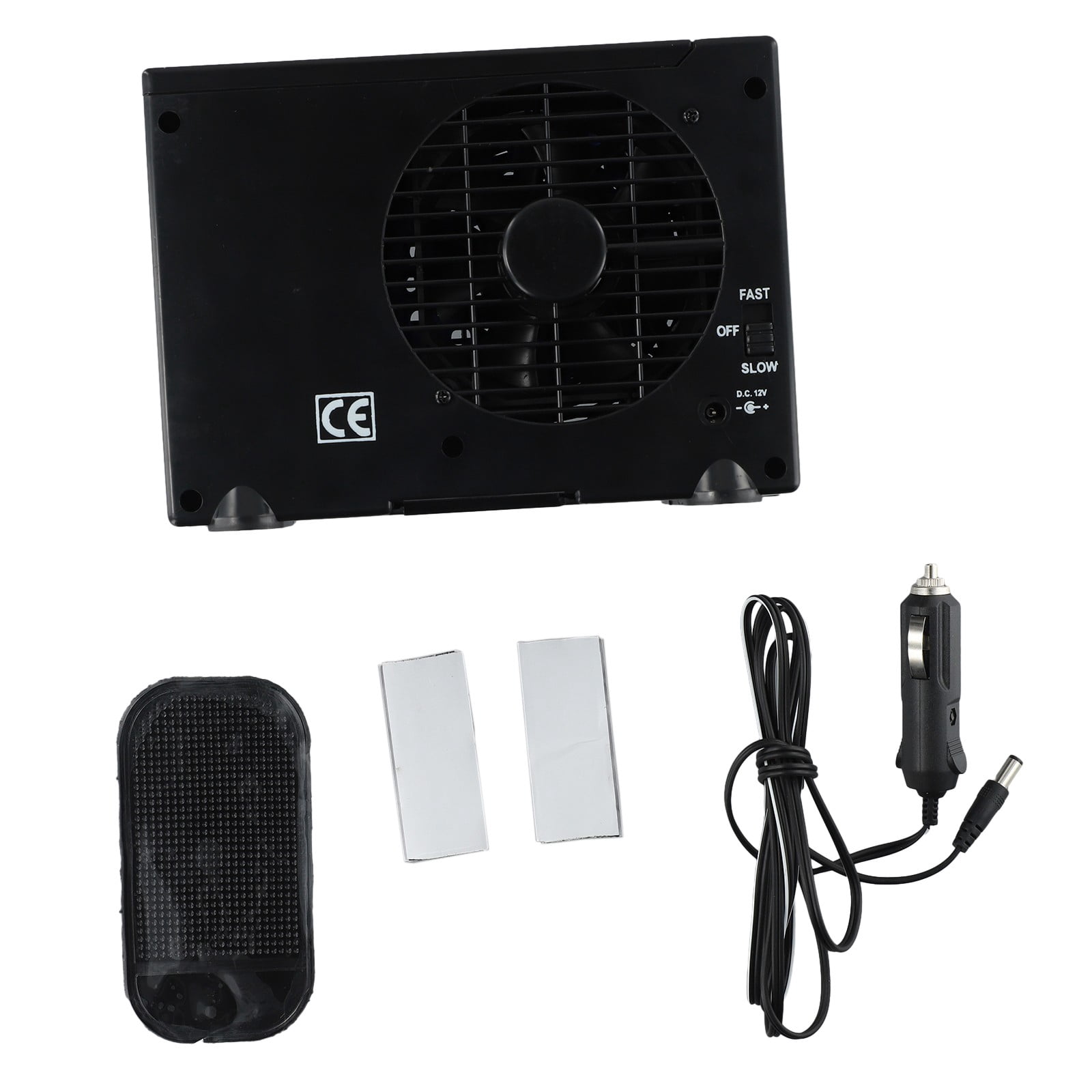 12V Portable Air Conditioner Fan for Car & Home, Compact Cooling Fan with Water Tank, Low Power Consumption Quiet Operation, Air Cooler for Campers Boaters Travelers, Black 200x110x150mm