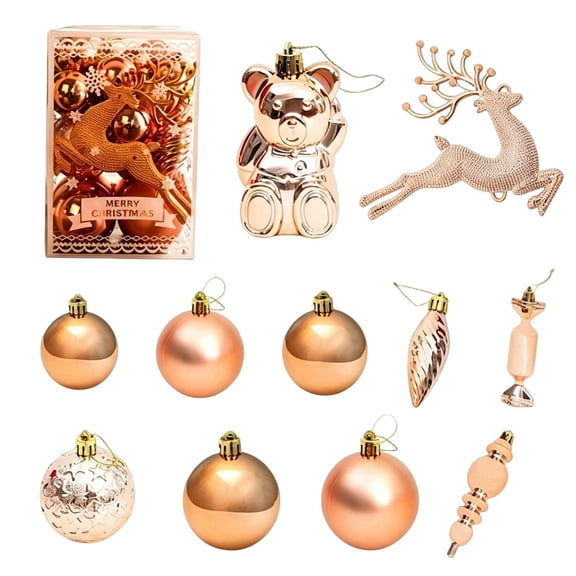 Christmas Ornament Gift Box, Multi-Shape Hanging Tree Baubles, Versatile Holiday Decoration Set for Home and Party