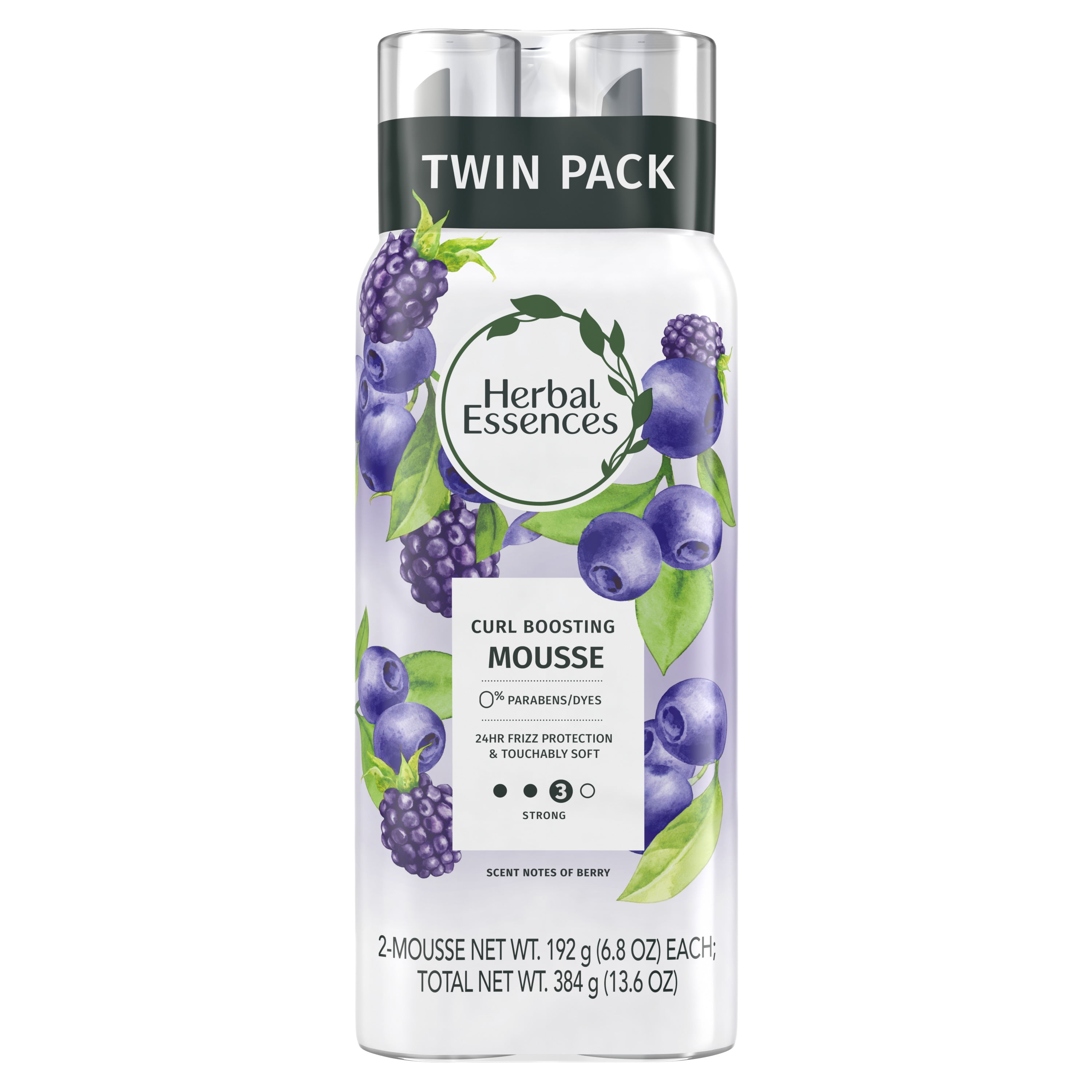 Herbal Essences Curl Boosting Mousse for Curly Hair, 24-Hour Hold, 2-Pack, (2) 6.8 fl oz Cans