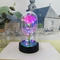thumbnail image 5 of Wuztai Colorful Rose Flower Glass Dome, Valentine's Gift with Colorful LED Lights, Preserved Flower, 5 of 7
