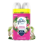 Glade Aerosol Spray, Air Freshener for Home, Exotic Tropical Blossom Scent, Fragrance Infused with Essential Oils, Invigorating and Refreshing, with 100% Natural Propellent, 8.3 oz, 2 Pack