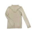 thumbnail image 1 of Aocisk Tricot Chaud pour Filles Manches Longues Col Rond Haut Doux Extensible Fil Pur Confortable Tenue Décontractée d'Hiver pour Tout-Petits Enfants Kaki 6-7 Ans, 1 of 3
