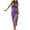 Purple, variant on ​Sleeveless Ruched Knit Sundress 2025 – Women's Casual Summer Maxi Dress with Adjustable Drawstring & Side Split Hot Pink L