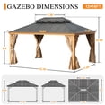 thumbnail image 4 of Aoodor 16' x 12' Hardtop Aluminum Gazebo, Ventilated Double Tops with UV Resistant, 4 of 12