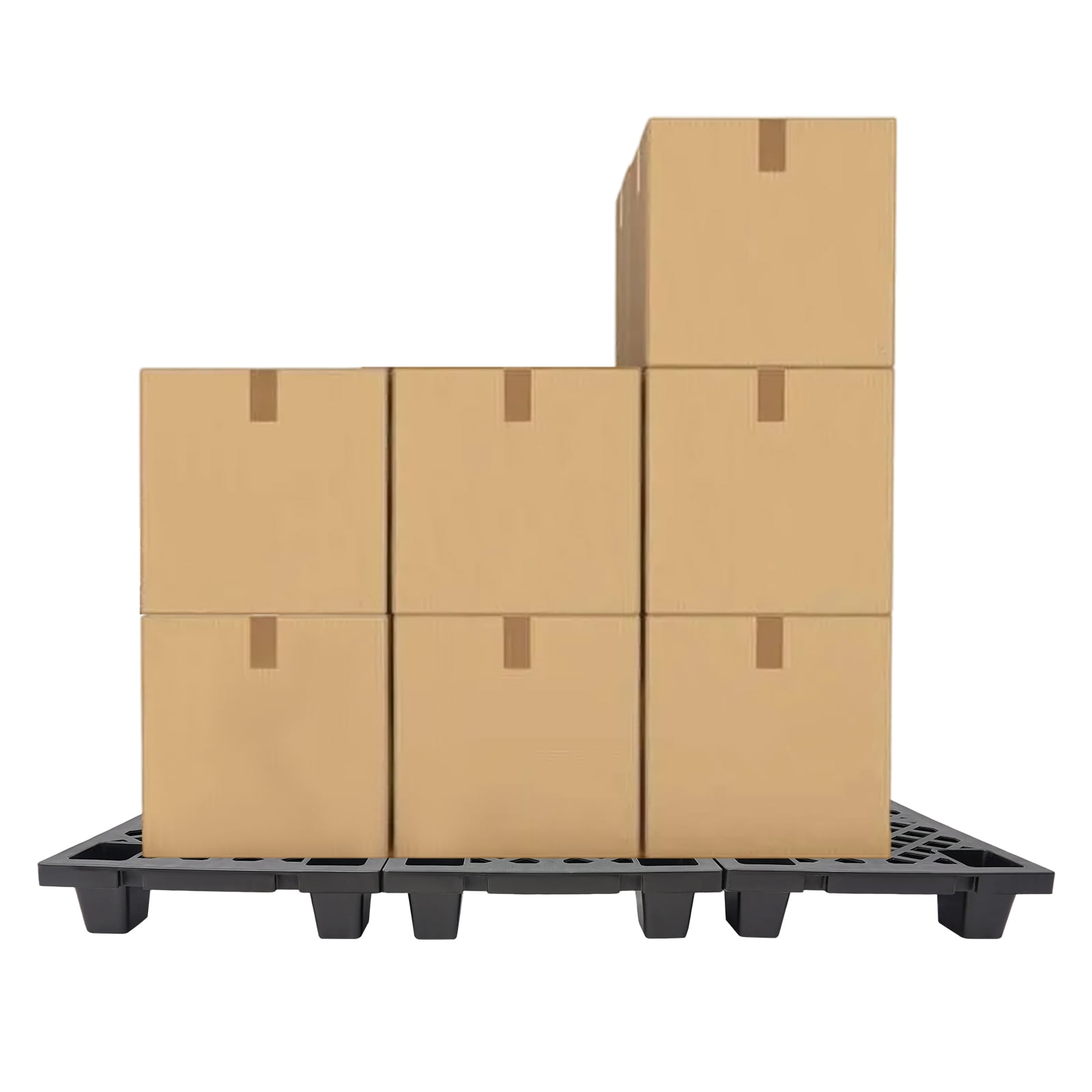 Plastic Pallets, 6 Pcs Interlocking Storage Pallets Black