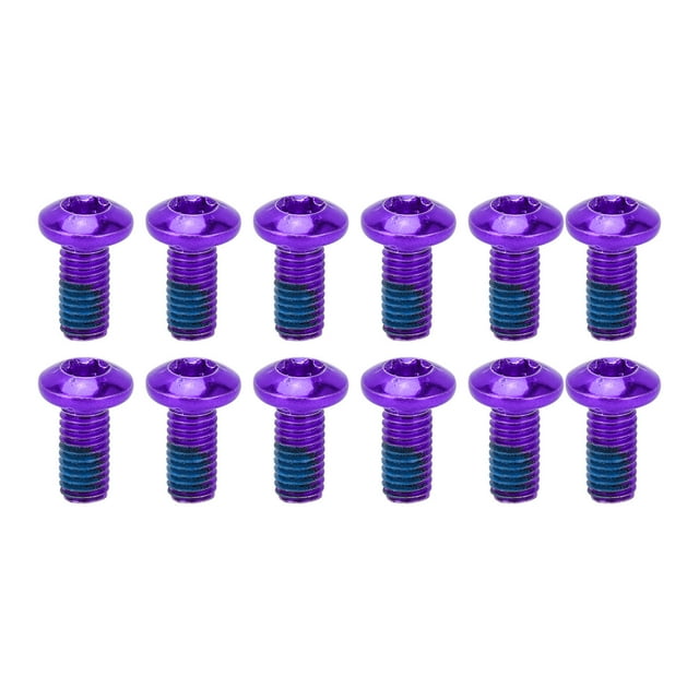 Mountain Bike Disc Rotor Screws, 12pcs Universal Bike Disc Brake Rotor Bolts Corrosion Resistant For Road Bicycles Purple