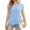 Light Blue, variant on Uvplove 2025 Womens Cap Sleeve Top Hollow Out Knit Short Tee Shirts Tunic Light Blue-XL