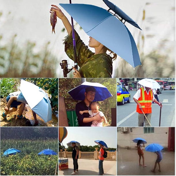 Paraguas montado en la cabeza Parasol Niños Camping Pesca Paraguas plegable Cap Likrtyny juguetes de los niños