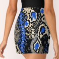 thumbnail image 5 of Blue Snakeskin Leopard Print Fabric Women's Shorts Non-Slip Single Pocket A-line Trouser Skirt Summer Shorts Casual Shorts for Women, 5 of 7