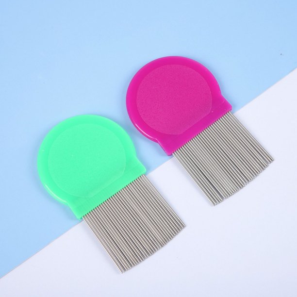 Peine antipiojos y liendres de dos piezas, color aleatorio. Para niños, adultos y toda la familia. Natural y eficaz. Elimina sin dañar el cabello. Apto para mascotas (perros y gatos).