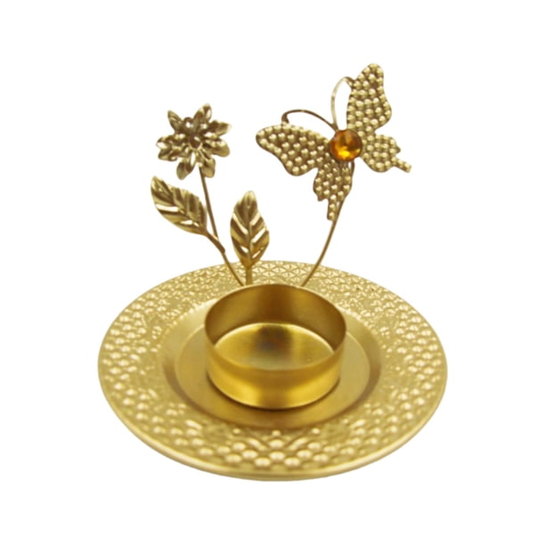 Candelabro de Metal, candelabro de pilar para decoración del hogar, MESA CENTRO de MESA, soporte de vela ornamental para escritorio de Festival mariposa y flor