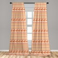 thumbnail image 5 of Ambesonne Kente Pattern Curtains, Zigzags and Birds, Pair of 28"x95", Orange Beige and White, 5 of 5