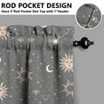thumbnail image 5 of Kitchen Curtains 24 Inch Short - 3 Panel Set, Gothic Celestial Sun and Moon Print, Mystical Starry Night Astrology Aesthetic, Rod Pocket Window Curtain, Easy Wash, 5 of 6