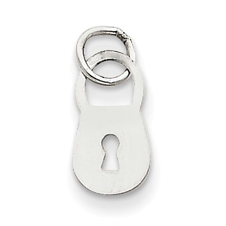 Gold Polished Lock Charm - Roy Rose Jewelry 14K White Gold Polished Lock Charm
