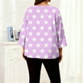 thumbnail image 5 of Xuniizn Womens Plus Size Tops Casual Crewneck Star Print 3/4 Sleeve T Shirts Soft Loose Breathable Holiday Cute Blouses, L-5XL, 5 of 6