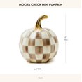 thumbnail image 4 of Calabaza de resina MACKENZIE-CHILDS Mini a cuadros marrones y blancos, 4 of 6