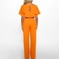 thumbnail image 3 of MELDVDIB Plus Size Women Short Sleeve Playsuit Clubwear Straight Leg Jumpsuit With Belt, Gift on Clearance, 3 of 8