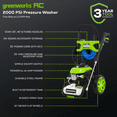 thumbnail image 2 of Greenworks 2000 PSI 1.2 GPM Cold Water Electric Pressure Washer, High Pressure Hose, 25°,40°, Soap and Turbo Nozzles, 2 of 11