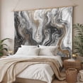 thumbnail image 3 of Black Marble Large Tapestry for Bedroom Wall Hanging Tapestry, Retro Chic Abstract Mottled Texture Art Ceiling Backdrop Tapestries Poster Blanket Wall Decor for Teens Room Living Room Dorm 85" x 90", 3 of 8