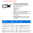 thumbnail image 2 of Left Mirror - Compatible with 2011 - 2014 Hyundai Sonata Sedan 4-Door 2012 2013, 2 of 2